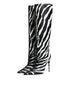 Dolce & Gabbana Black White Zebra Heels High Boots Shoes